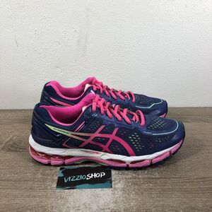 Asics GEL-Kayano 22 Blue Pink Green Running Shoes Women's 9.5 T597N